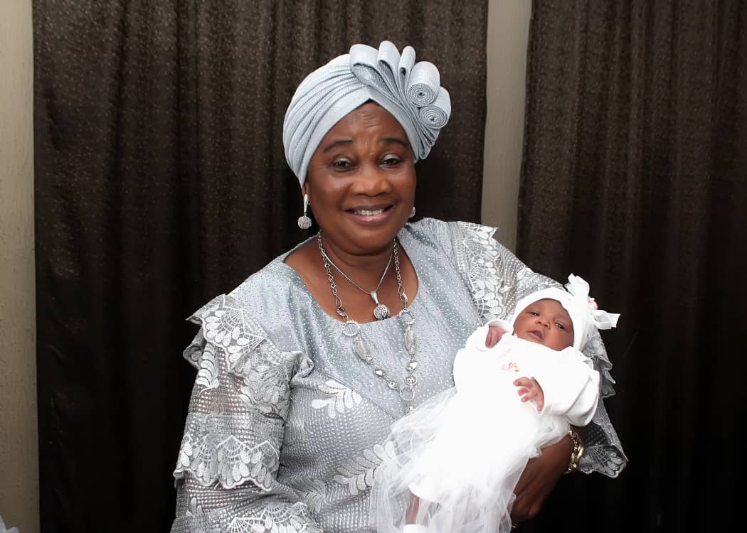 Moi and a granddaughter's  christening