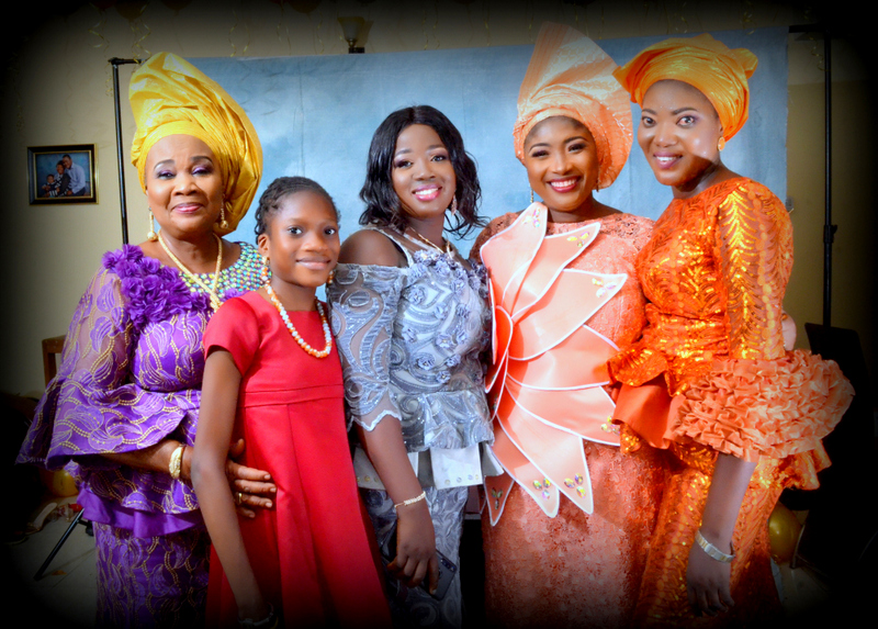 Celebrating with her daughters and granddaughter